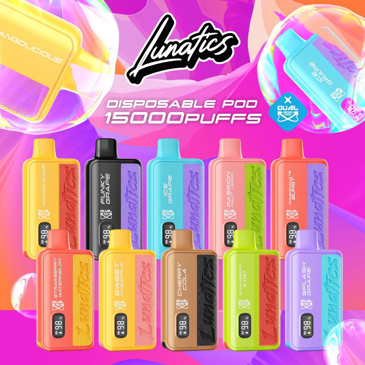 THE LUNATICS 15000 RECHARGEABLE DISPOSABLE