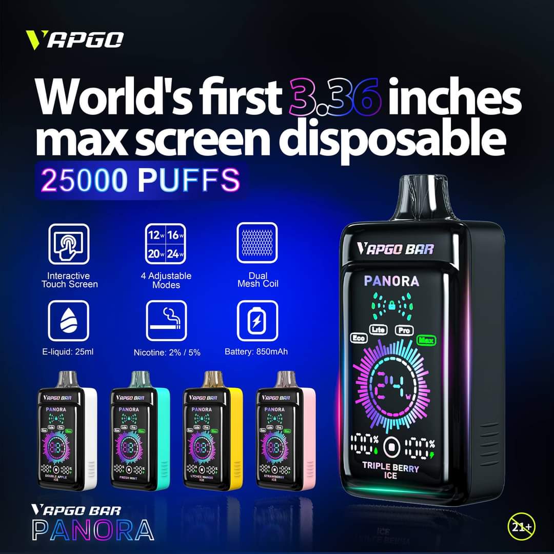 VAPGO BAR PANORA 25000 RECHARGEABLE DISPOSABLE