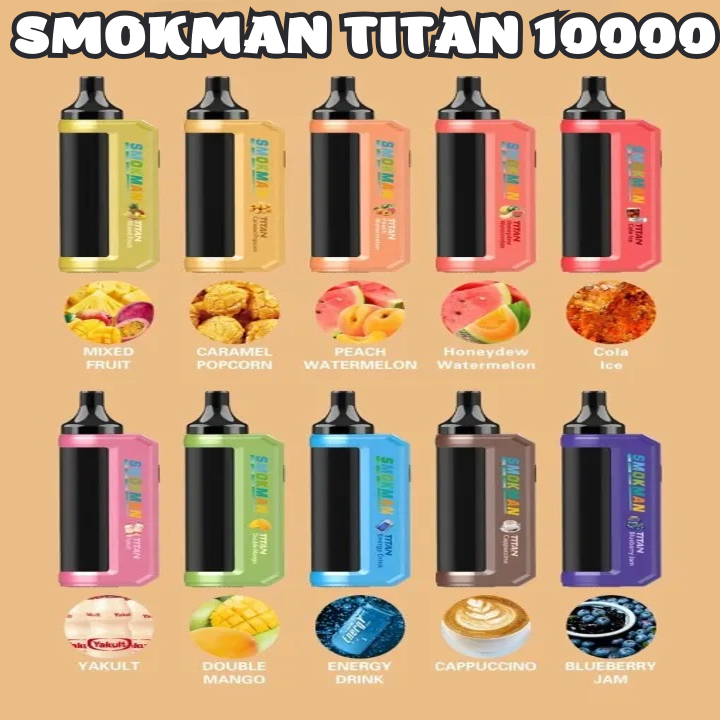 SMOKMAN TITAN 10000 RECHARGEABLE DISPOSABLE