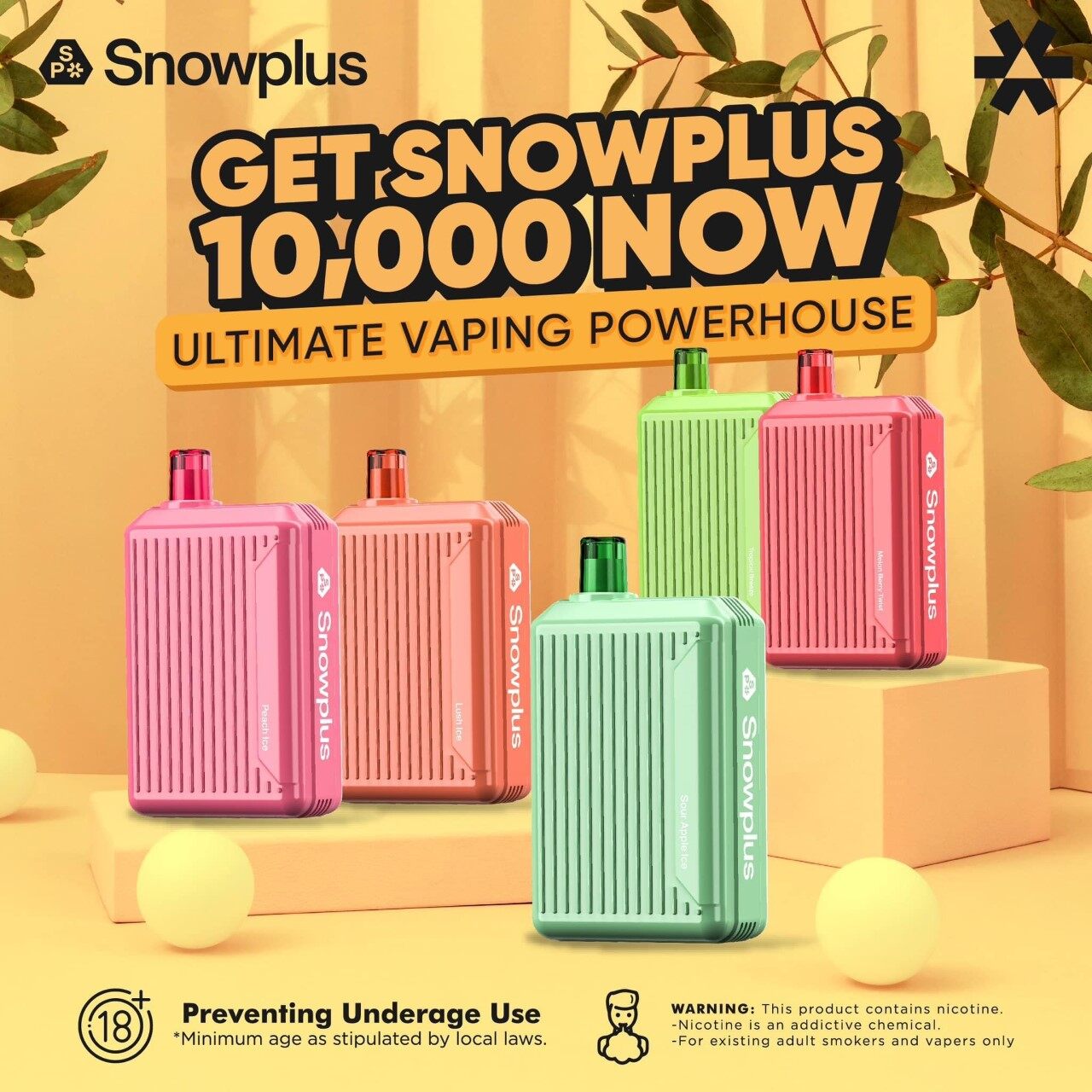 SNOWPLUS GO 10,000 RECHARGEABLE DISPOSABLE