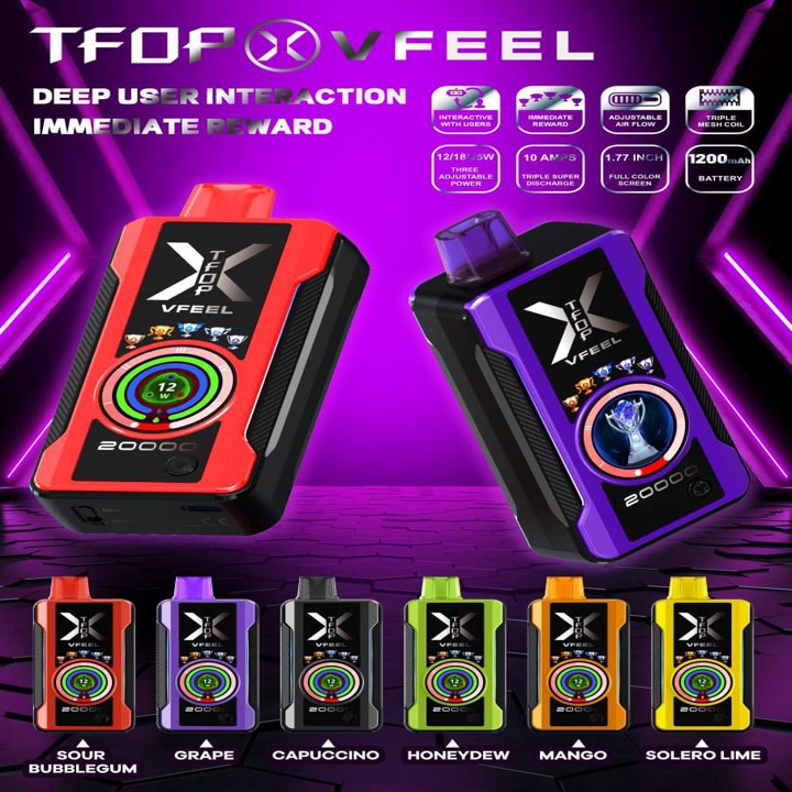 TFOP VFEEL 20000 RECHARGEABLE DISPOSABLE – sgvapedisposable