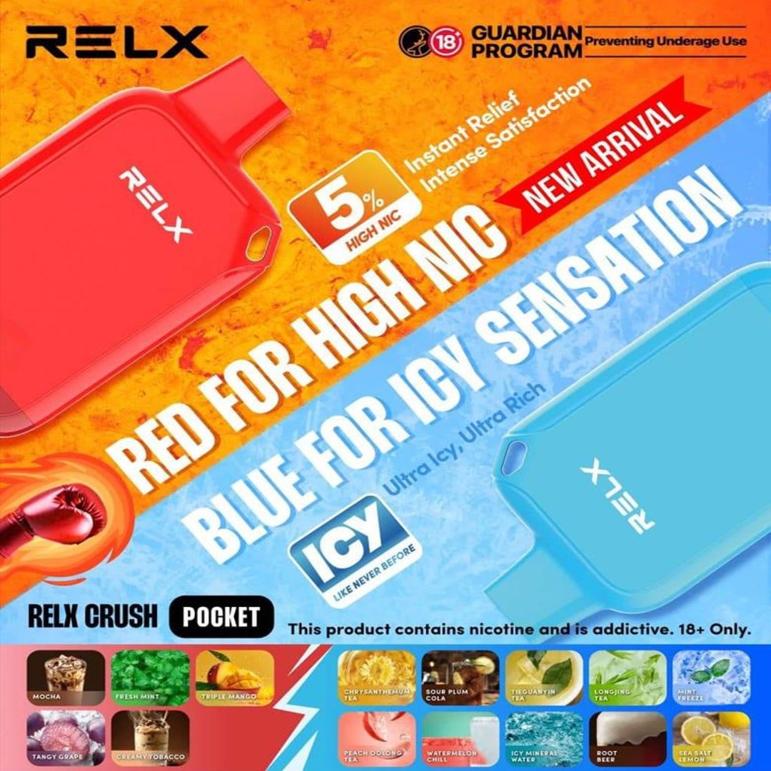 RELX CRUSH POCKET 6000 RECHARGEABLE DISPOSABLE