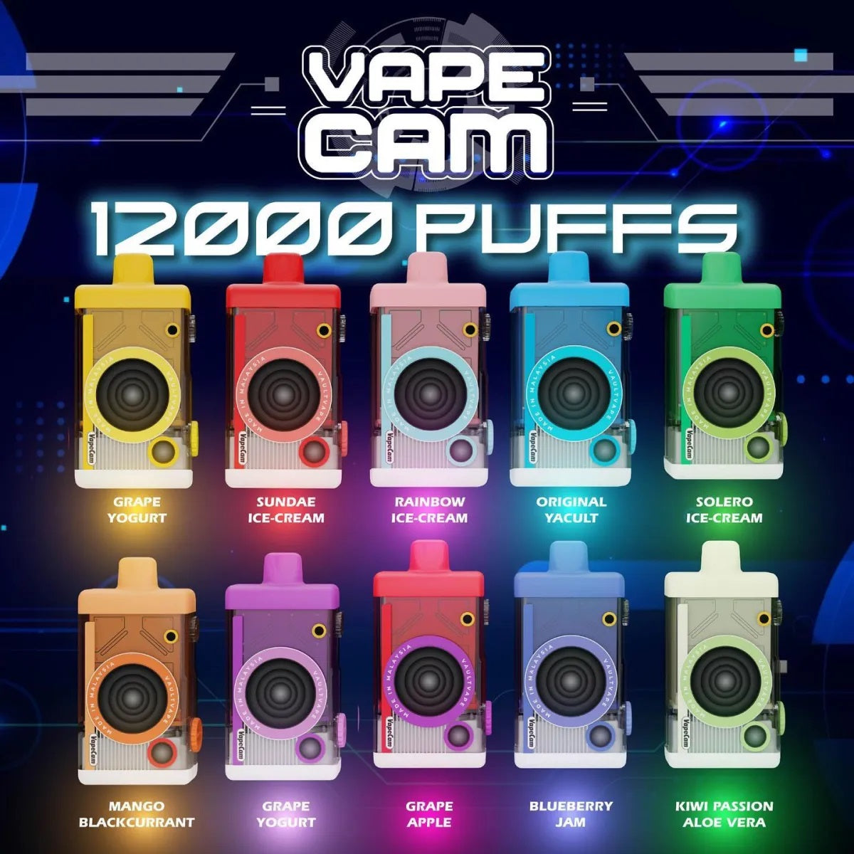 VAPECAM 12000 RECHARGEABLE DISPOSABLE