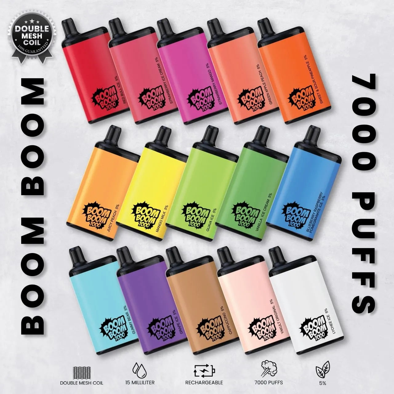 BOOM BOOM 7000 RECHARGEBLE DISPOSABLE